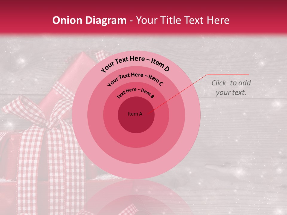 A Red Present Box Sitting On Top Of A Pile Of Snow PowerPoint Template