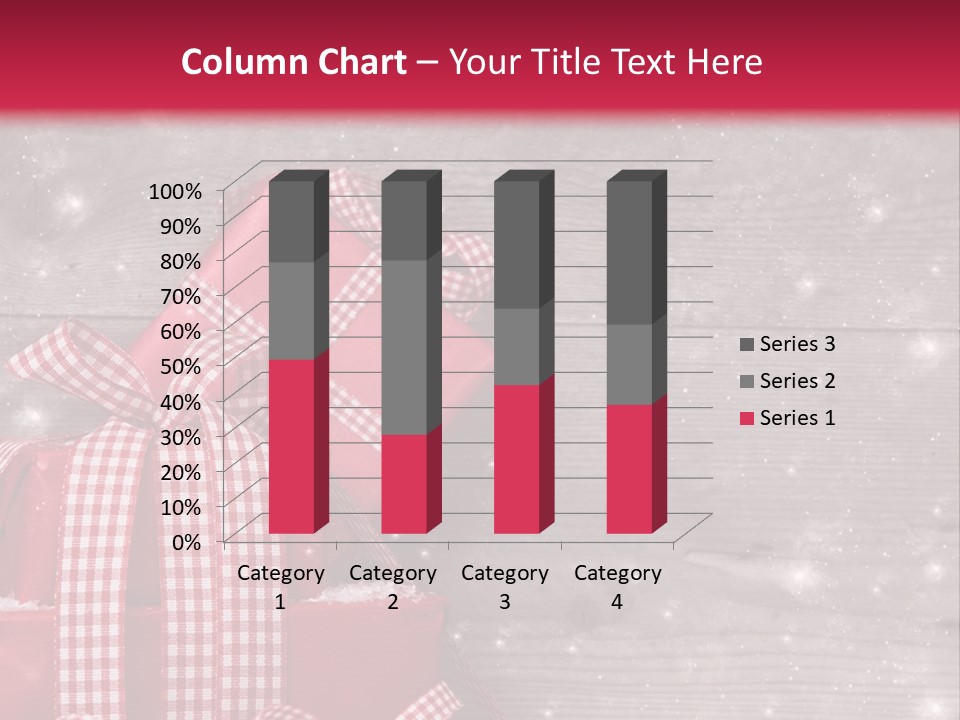 A Red Present Box Sitting On Top Of A Pile Of Snow PowerPoint Template
