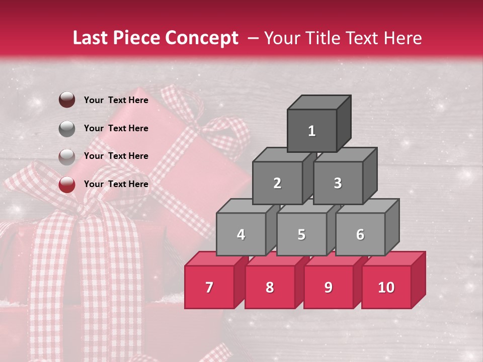 A Red Present Box Sitting On Top Of A Pile Of Snow PowerPoint Template