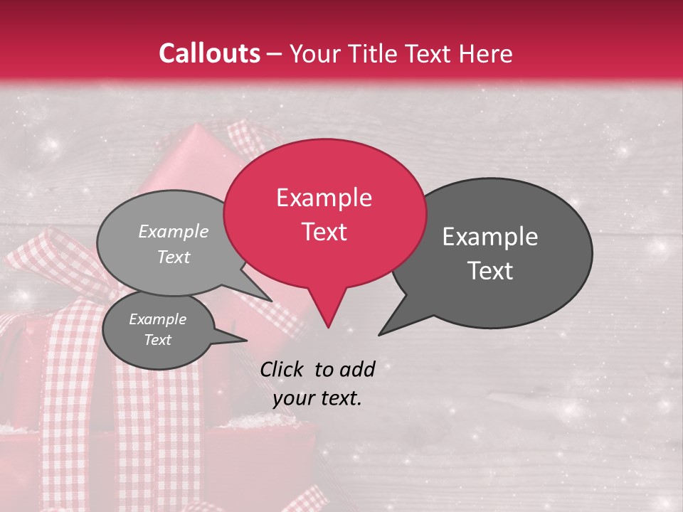 A Red Present Box Sitting On Top Of A Pile Of Snow PowerPoint Template