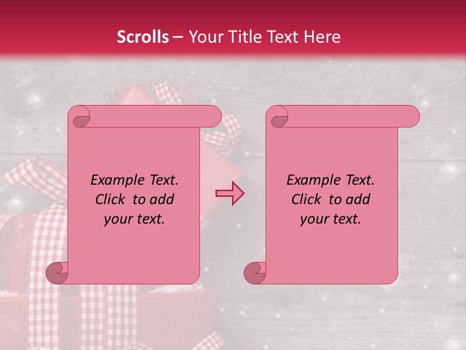 A Red Present Box Sitting On Top Of A Pile Of Snow PowerPoint Template