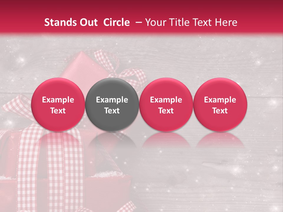 A Red Present Box Sitting On Top Of A Pile Of Snow PowerPoint Template