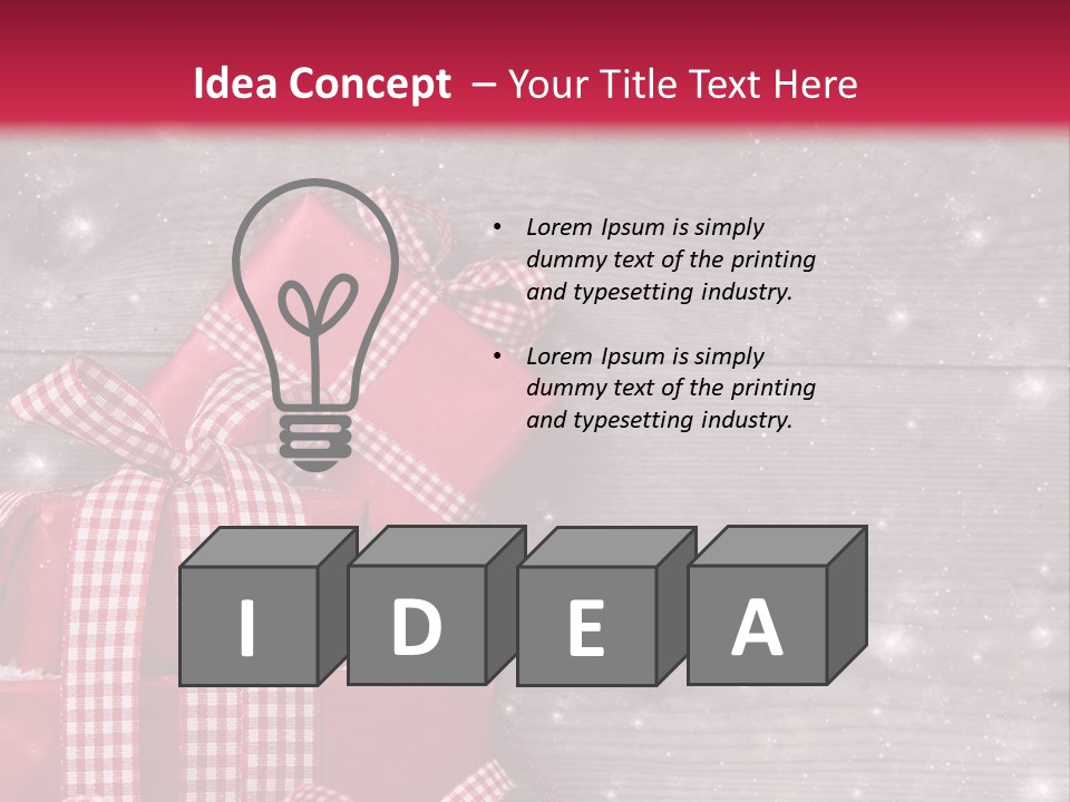 A Red Present Box Sitting On Top Of A Pile Of Snow PowerPoint Template