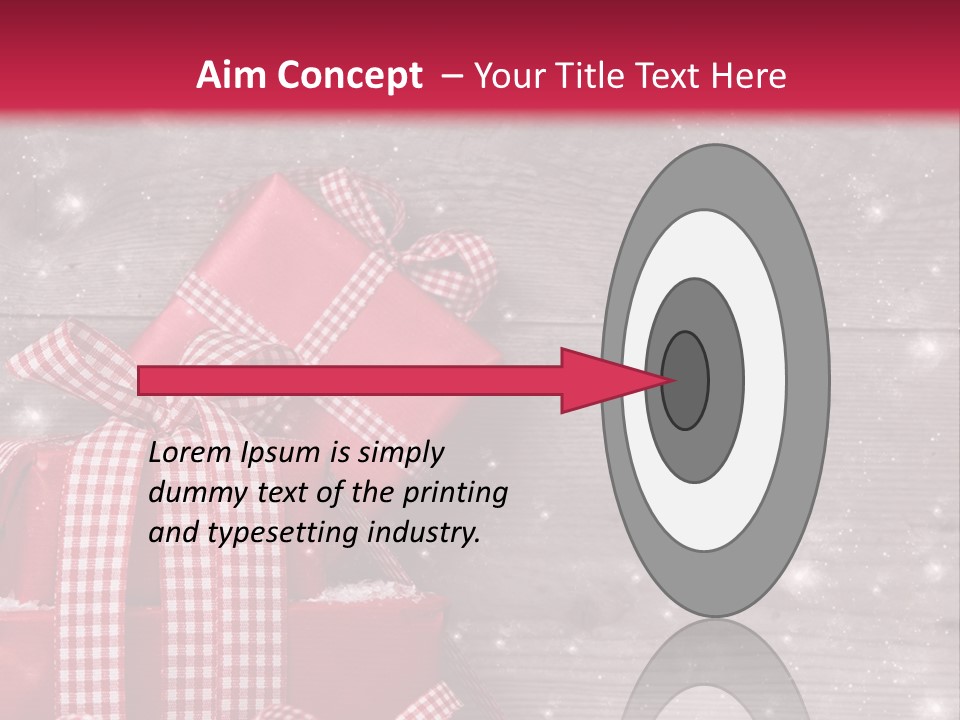 A Red Present Box Sitting On Top Of A Pile Of Snow PowerPoint Template