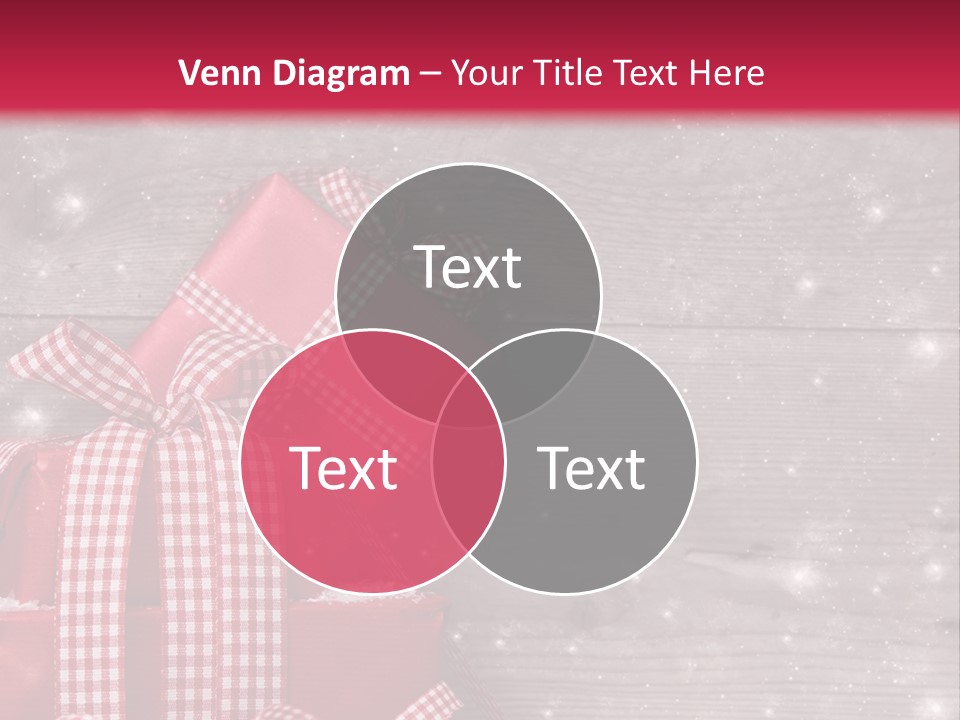 A Red Present Box Sitting On Top Of A Pile Of Snow PowerPoint Template