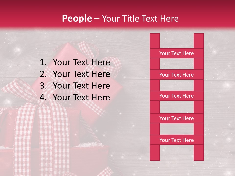 A Red Present Box Sitting On Top Of A Pile Of Snow PowerPoint Template
