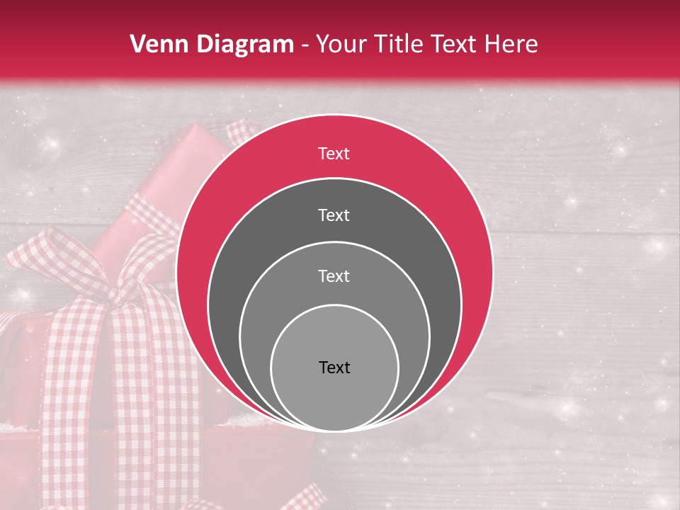 A Red Present Box Sitting On Top Of A Pile Of Snow PowerPoint Template