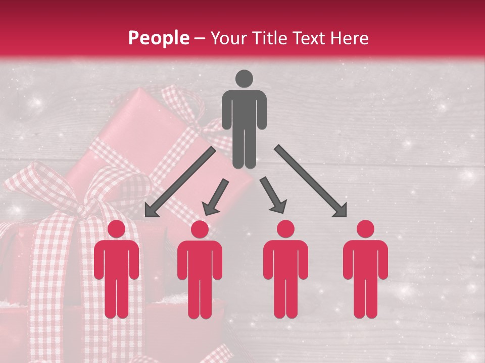 A Red Present Box Sitting On Top Of A Pile Of Snow PowerPoint Template