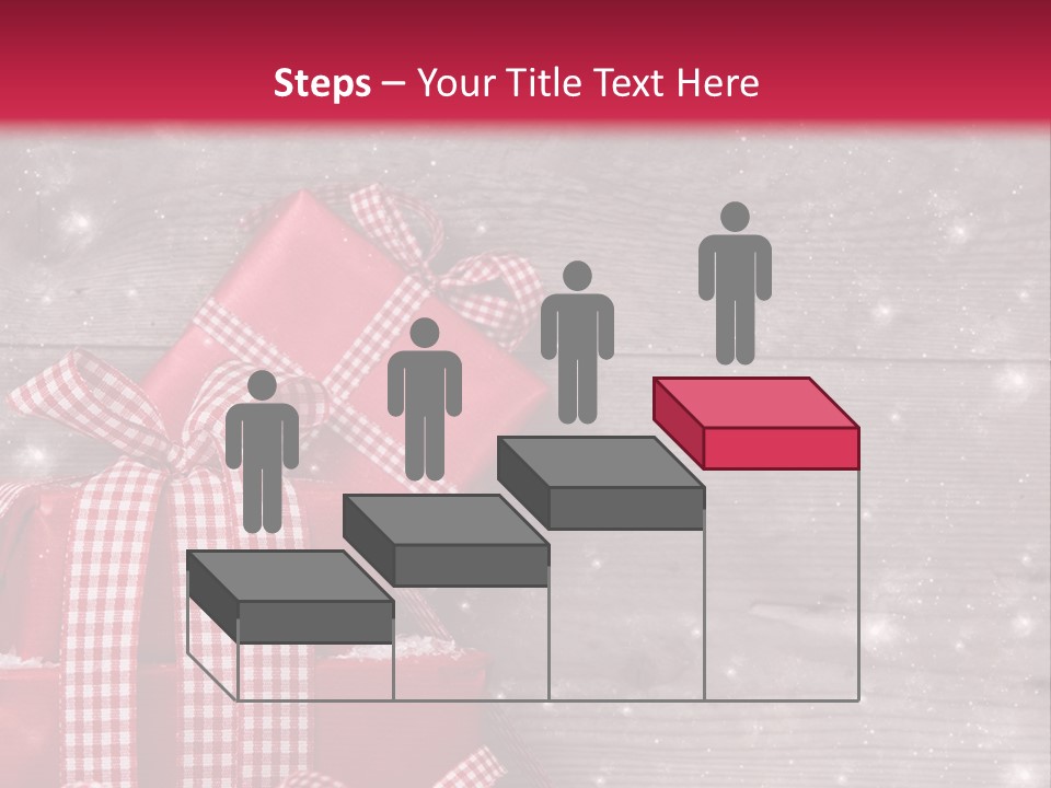 A Red Present Box Sitting On Top Of A Pile Of Snow PowerPoint Template