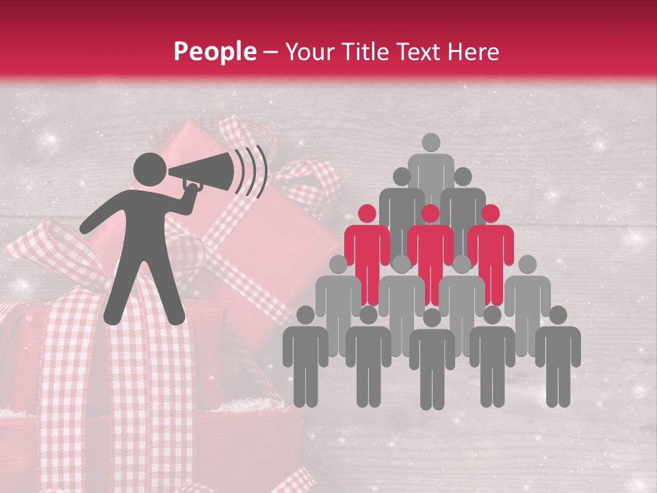 A Red Present Box Sitting On Top Of A Pile Of Snow PowerPoint Template