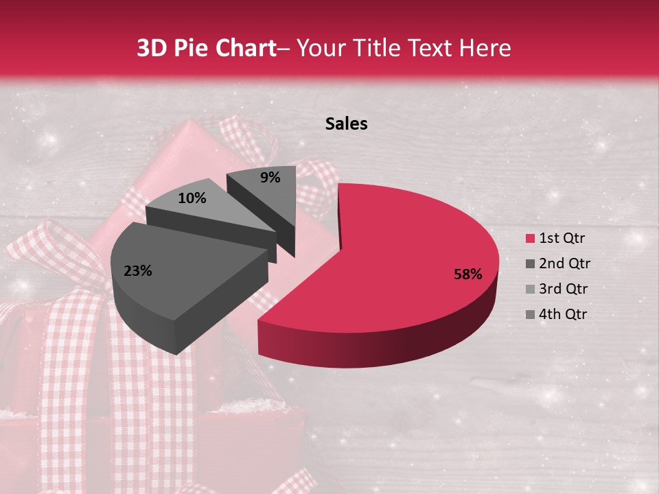 A Red Present Box Sitting On Top Of A Pile Of Snow PowerPoint Template