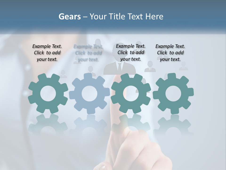 A Woman Pressing A Button On A Touch Screen PowerPoint Template