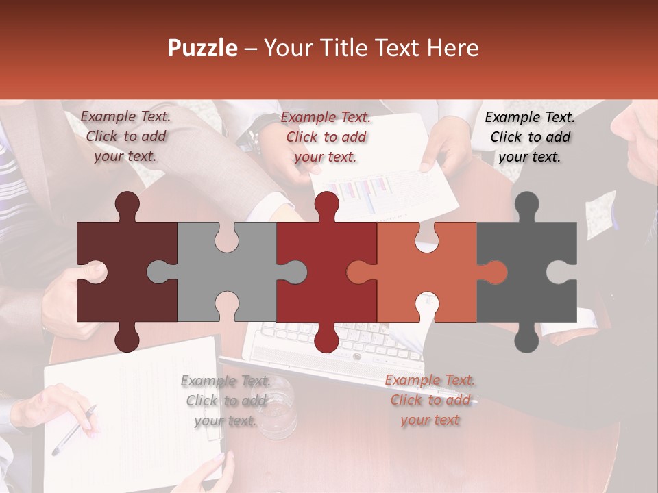 A Group Of Business People Shaking Hands Over A Laptop PowerPoint Template