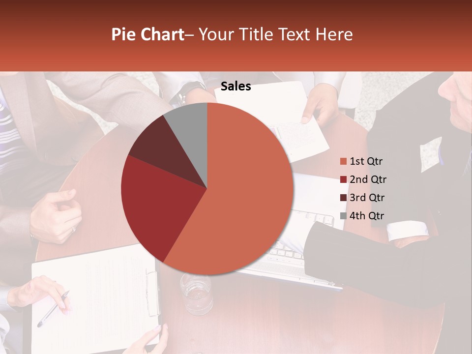 A Group Of Business People Shaking Hands Over A Laptop PowerPoint Template