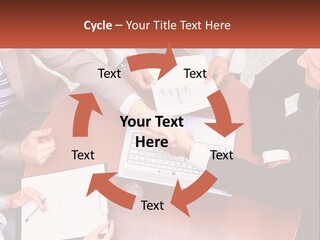 A Group Of Business People Shaking Hands Over A Laptop PowerPoint Template