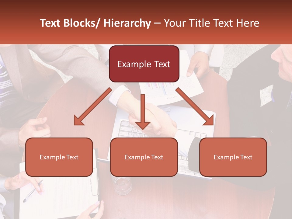 A Group Of Business People Shaking Hands Over A Laptop PowerPoint Template