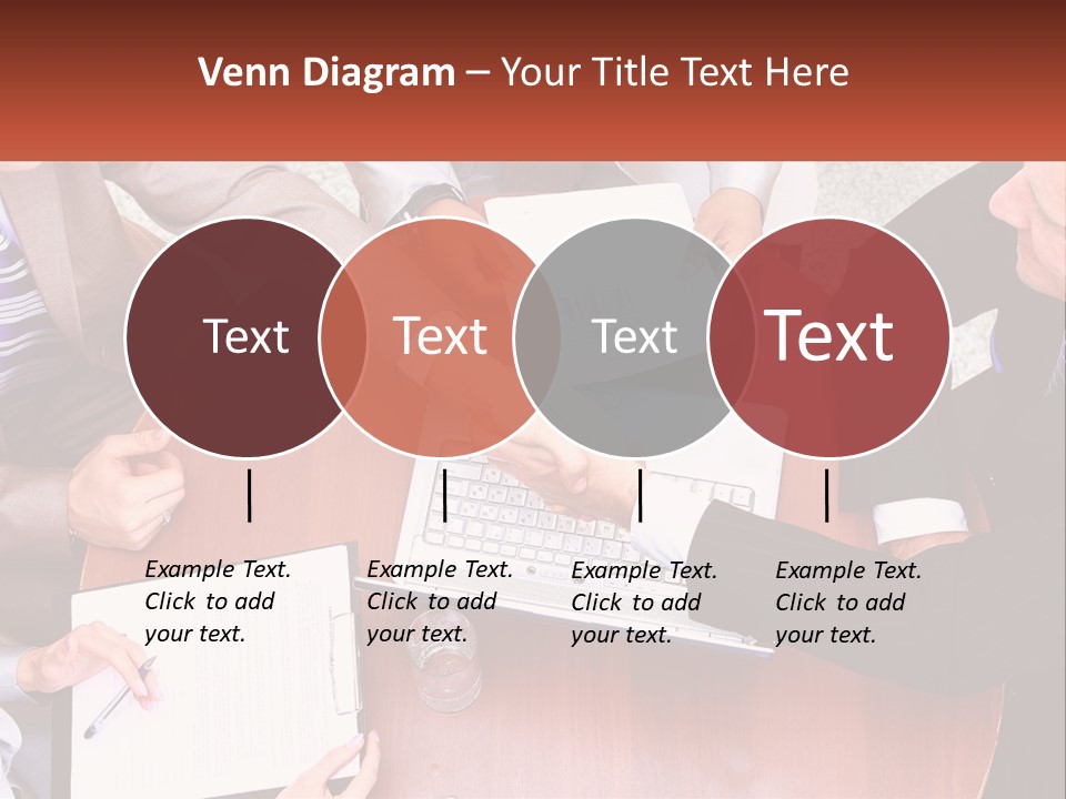 A Group Of Business People Shaking Hands Over A Laptop PowerPoint Template
