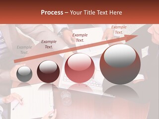 A Group Of Business People Shaking Hands Over A Laptop PowerPoint Template