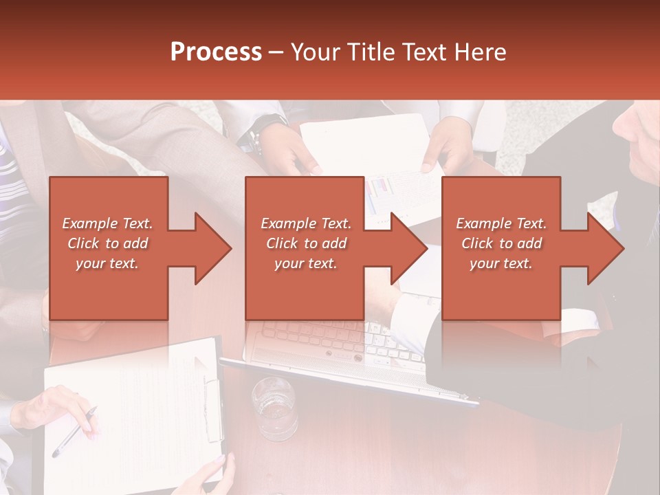 A Group Of Business People Shaking Hands Over A Laptop PowerPoint Template