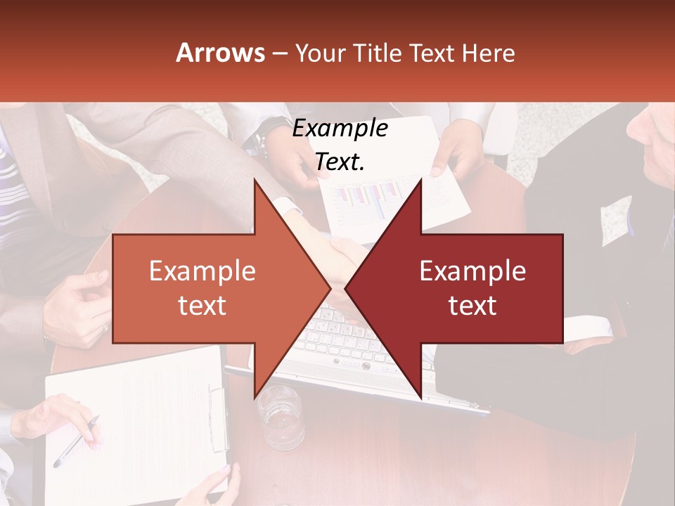 A Group Of Business People Shaking Hands Over A Laptop PowerPoint Template