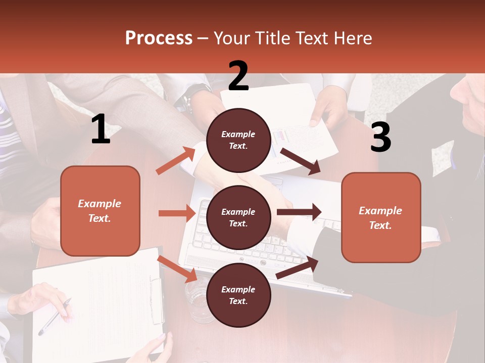 A Group Of Business People Shaking Hands Over A Laptop PowerPoint Template