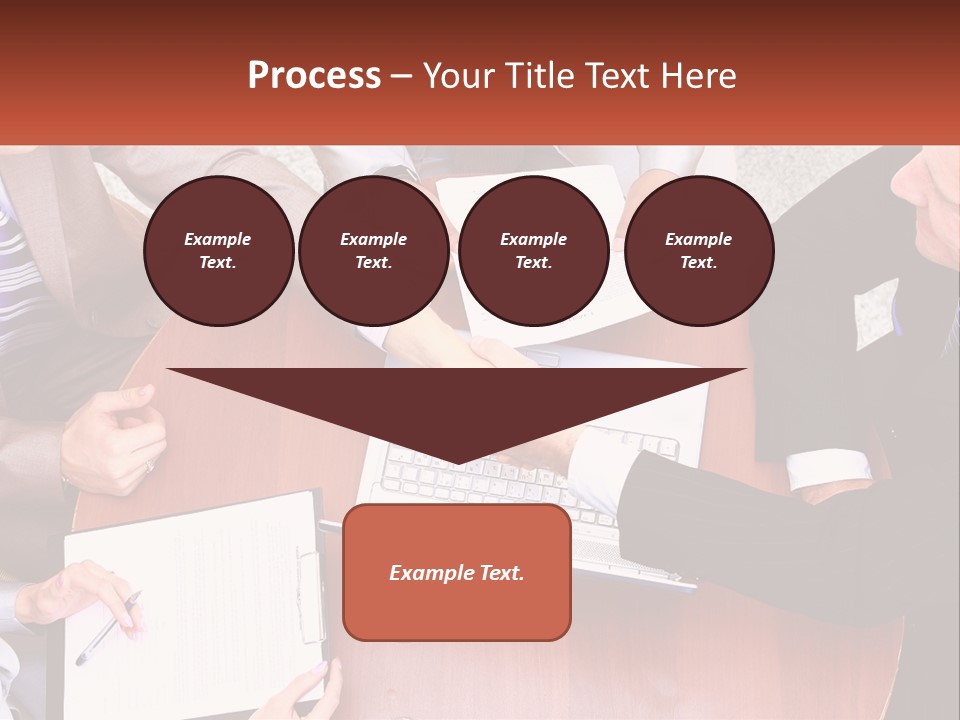 A Group Of Business People Shaking Hands Over A Laptop PowerPoint Template