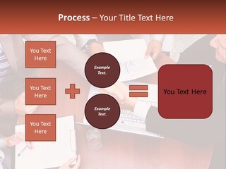 A Group Of Business People Shaking Hands Over A Laptop PowerPoint Template