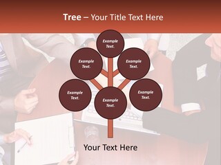 A Group Of Business People Shaking Hands Over A Laptop PowerPoint Template