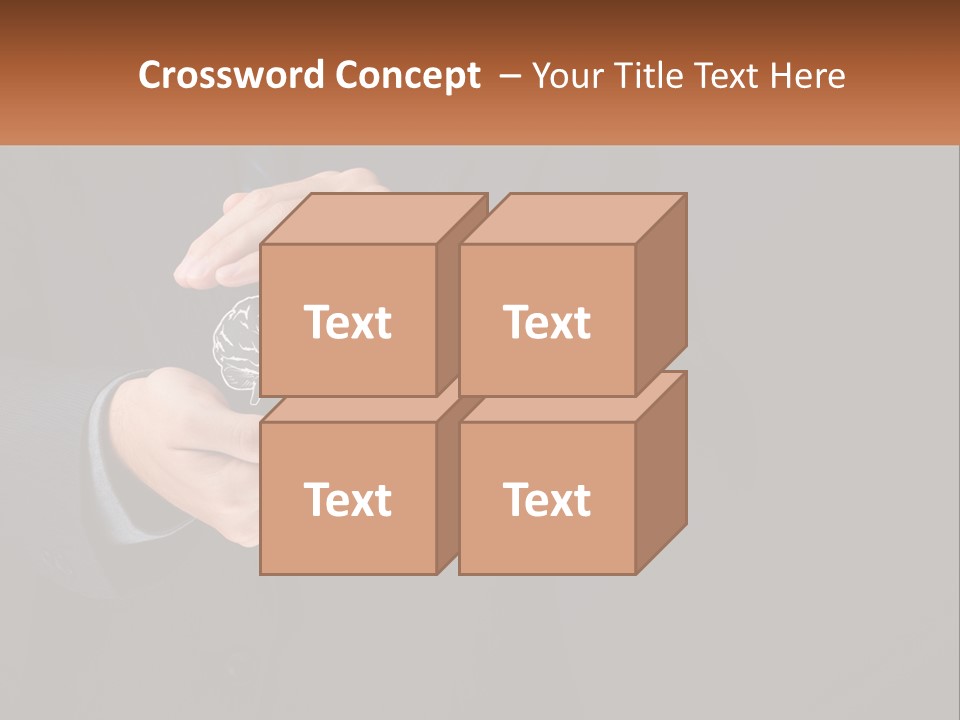 A Man In A Suit Holding A Brain Model PowerPoint Template