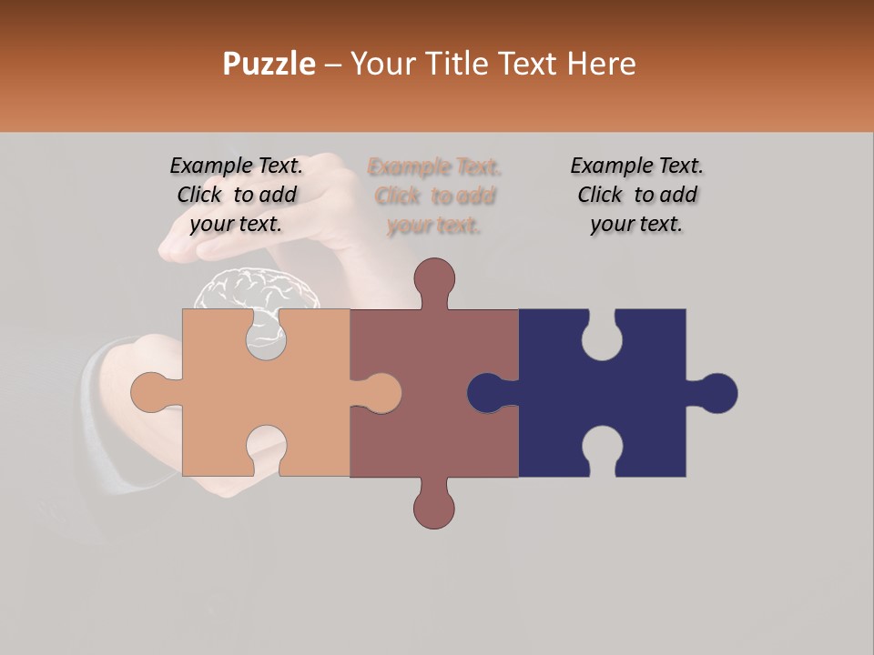 A Man In A Suit Holding A Brain Model PowerPoint Template