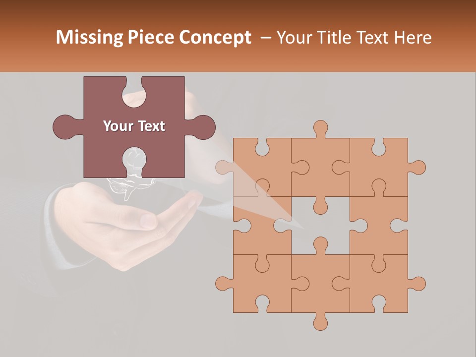 A Man In A Suit Holding A Brain Model PowerPoint Template