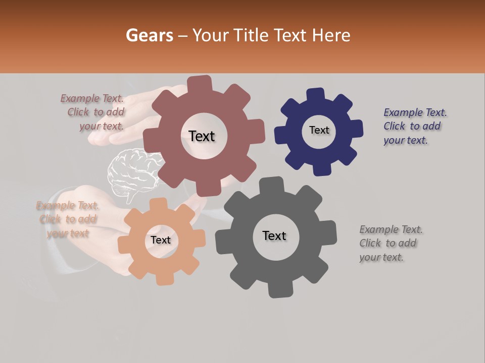 A Man In A Suit Holding A Brain Model PowerPoint Template