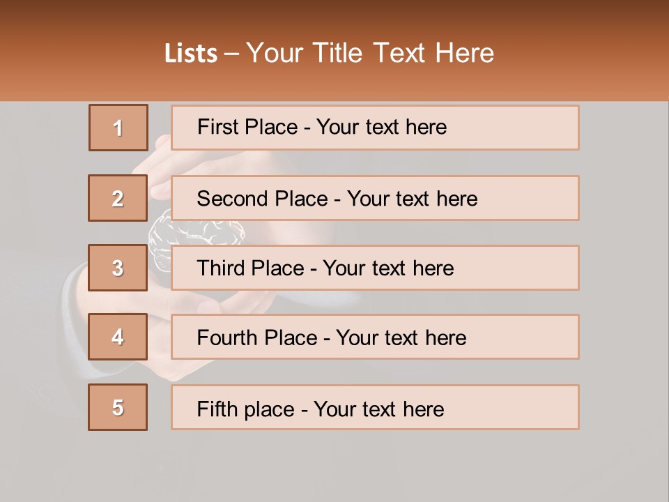 A Man In A Suit Holding A Brain Model PowerPoint Template