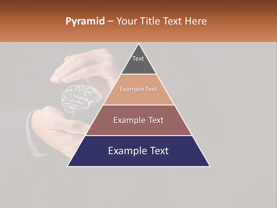 A Man In A Suit Holding A Brain Model PowerPoint Template