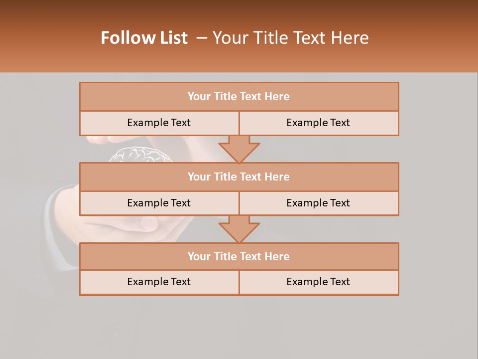 A Man In A Suit Holding A Brain Model PowerPoint Template