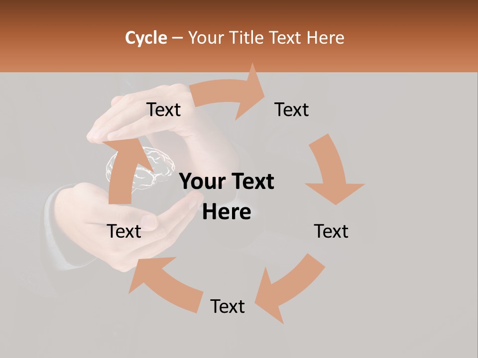 A Man In A Suit Holding A Brain Model PowerPoint Template