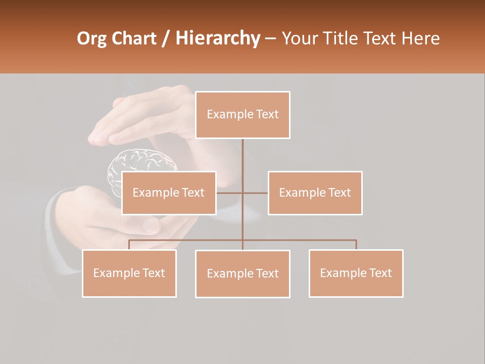 A Man In A Suit Holding A Brain Model PowerPoint Template