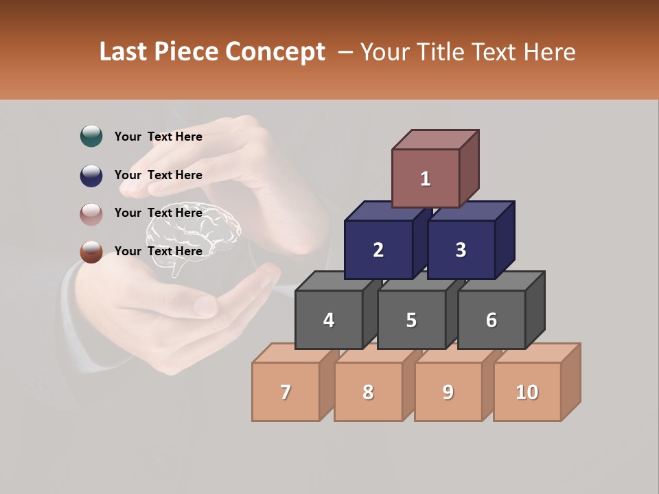A Man In A Suit Holding A Brain Model PowerPoint Template
