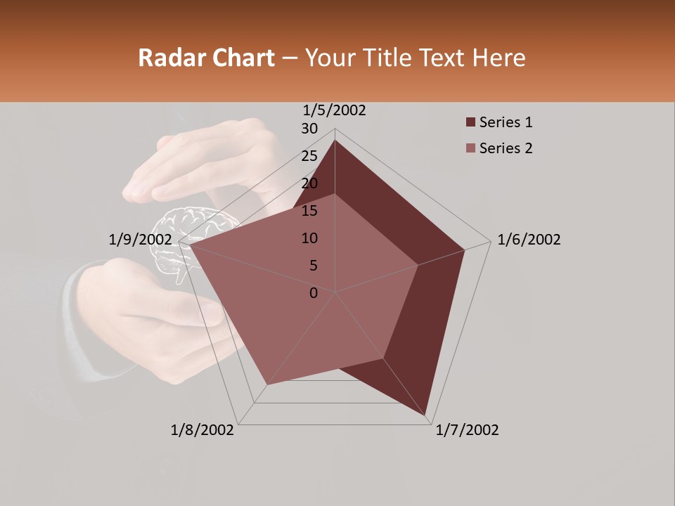 A Man In A Suit Holding A Brain Model PowerPoint Template