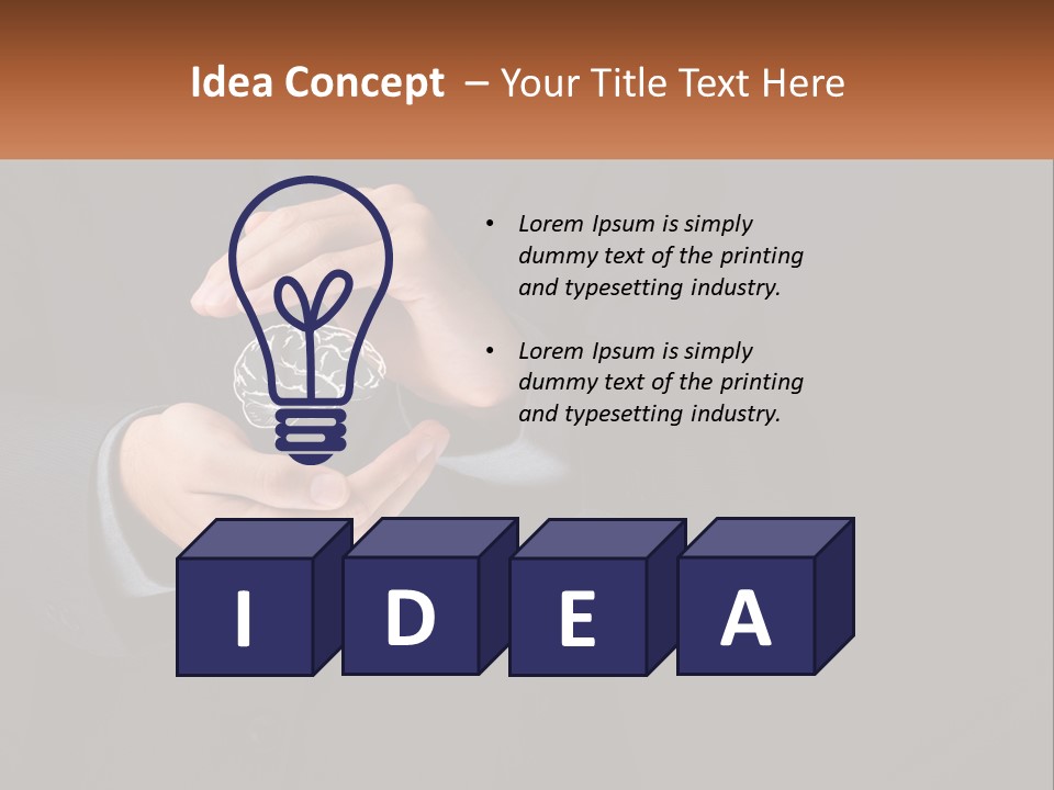 A Man In A Suit Holding A Brain Model PowerPoint Template