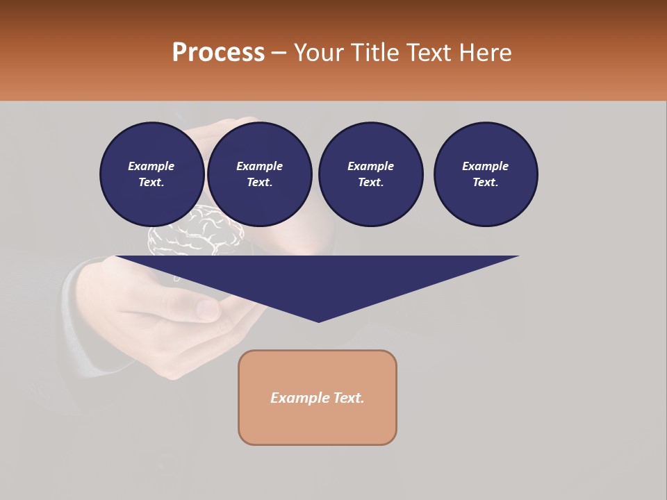 A Man In A Suit Holding A Brain Model PowerPoint Template