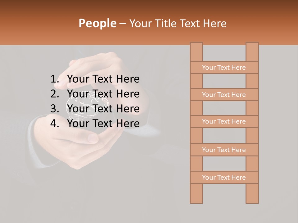 A Man In A Suit Holding A Brain Model PowerPoint Template