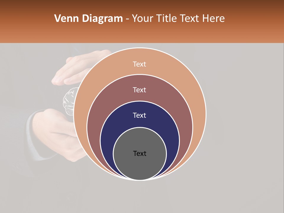 A Man In A Suit Holding A Brain Model PowerPoint Template