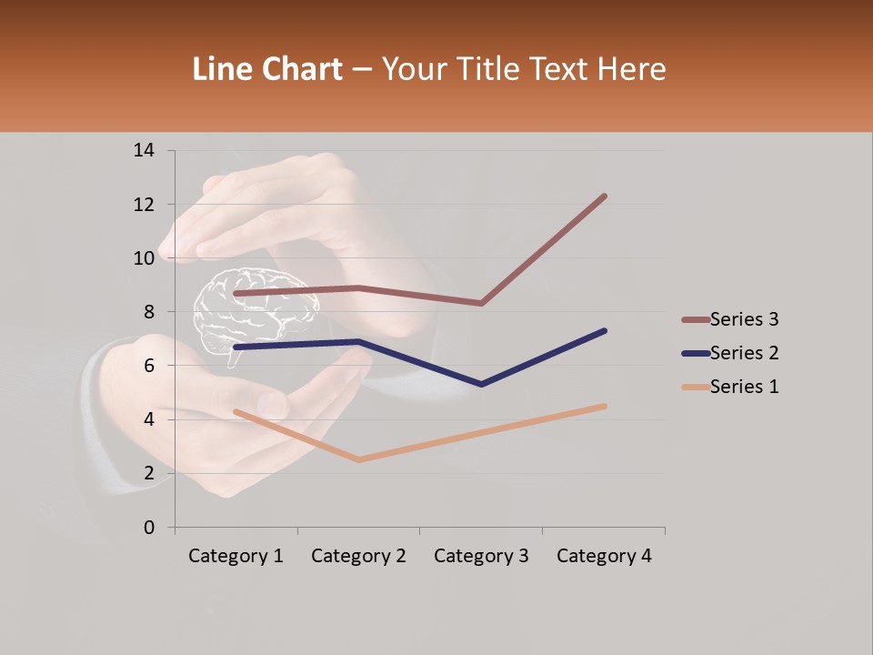 A Man In A Suit Holding A Brain Model PowerPoint Template