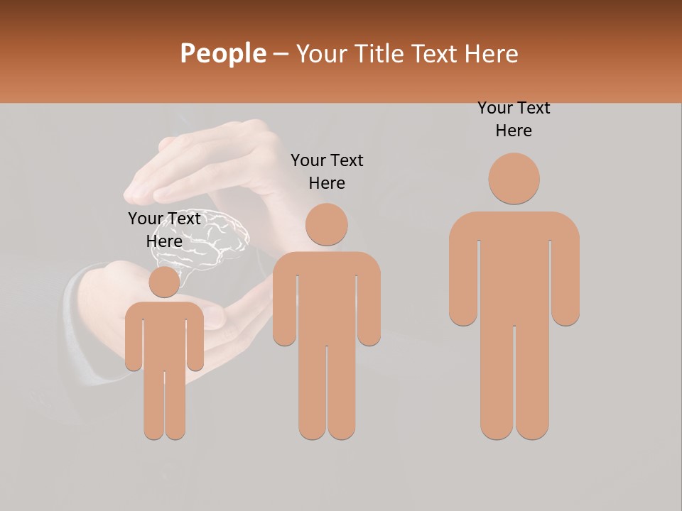 A Man In A Suit Holding A Brain Model PowerPoint Template