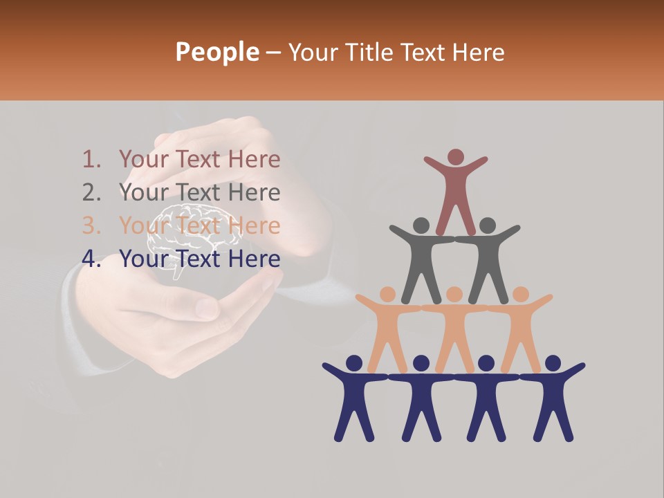 A Man In A Suit Holding A Brain Model PowerPoint Template