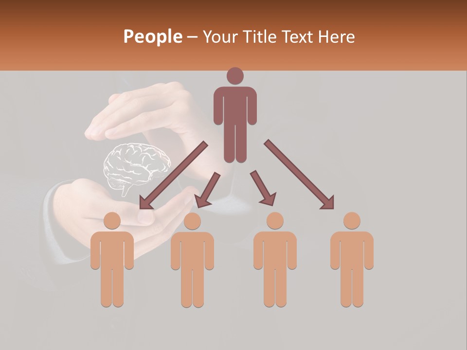 A Man In A Suit Holding A Brain Model PowerPoint Template