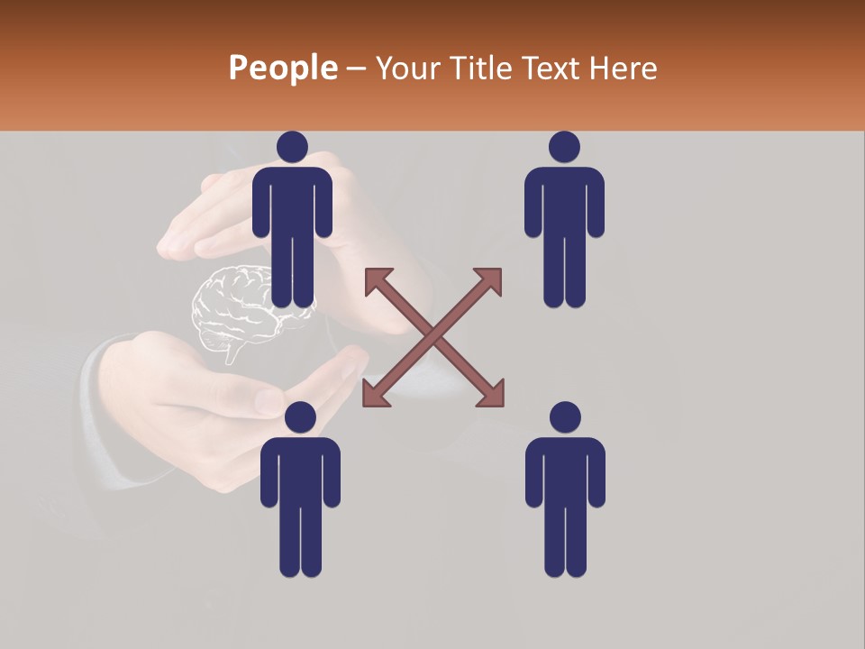 A Man In A Suit Holding A Brain Model PowerPoint Template