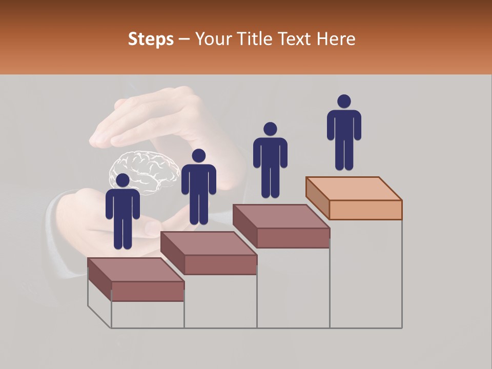 A Man In A Suit Holding A Brain Model PowerPoint Template