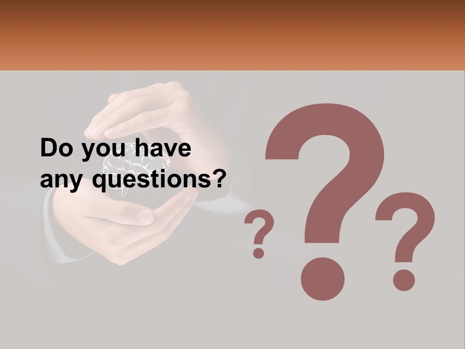 A Man In A Suit Holding A Brain Model PowerPoint Template